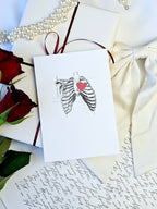 Postkarte Herz in der Brust