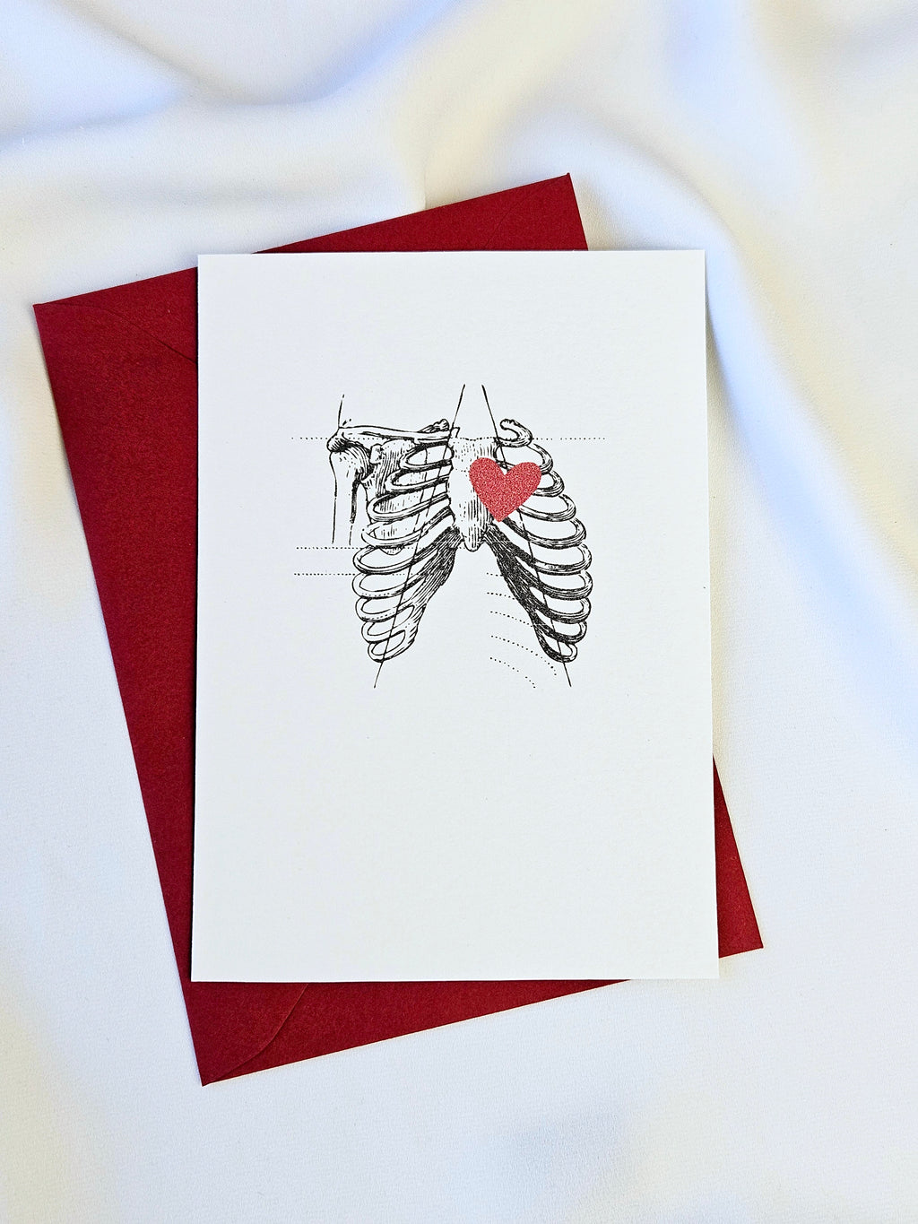 Postkarte Herz in der Brust