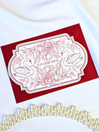 Romantische Vintage Karte Rosen & Schwäne