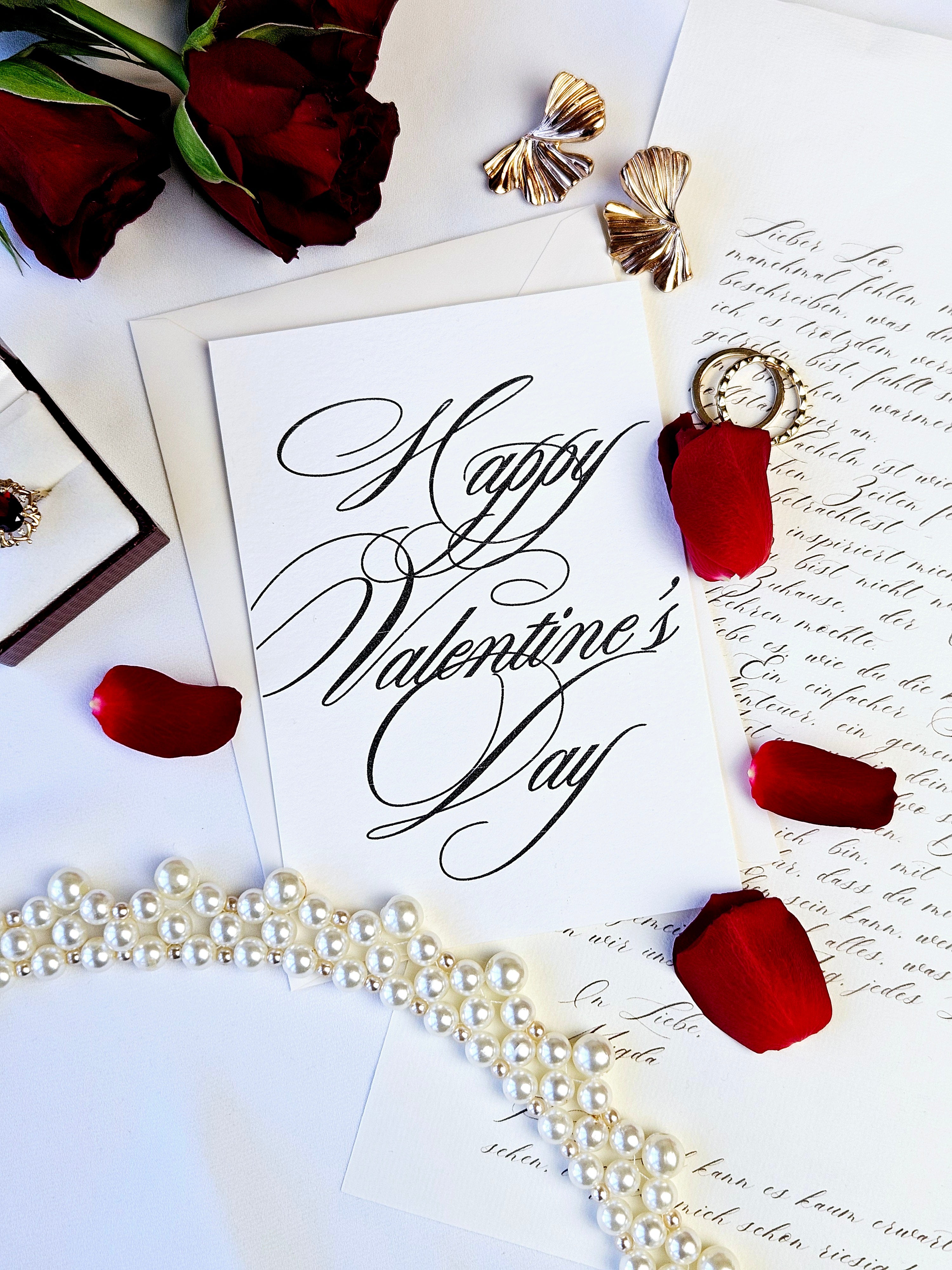 Elegante Valentinskarte Typografie