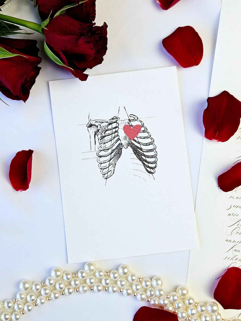 Postkarte Herz in der Brust