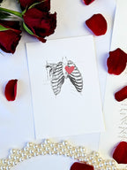 Postkarte Herz in der Brust