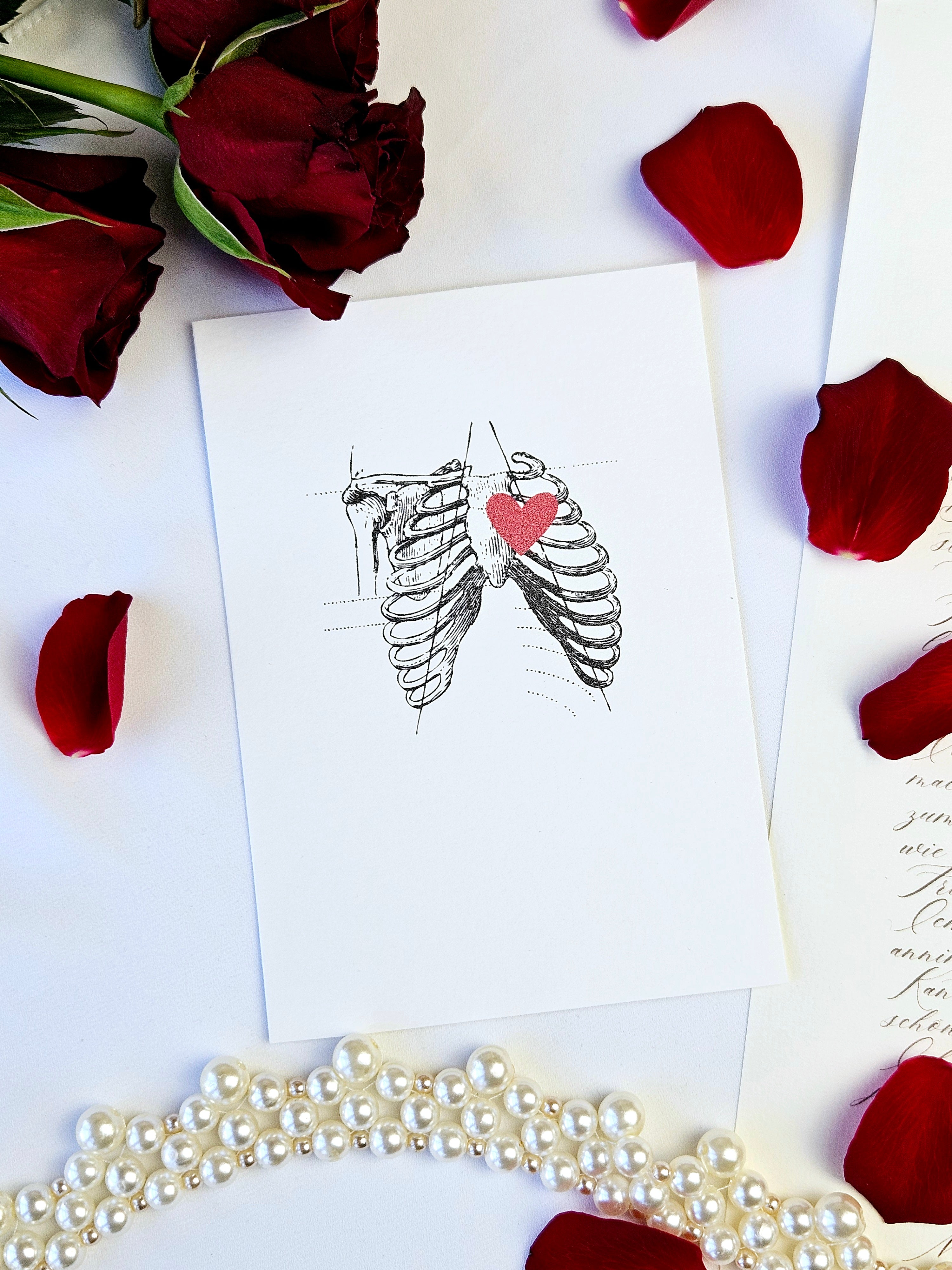 Postkarte Herz in der Brust