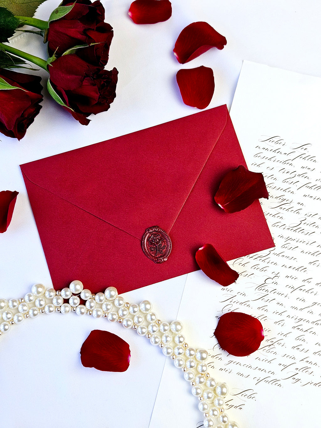 Romantische Vintage Karte Rosen & Schwäne