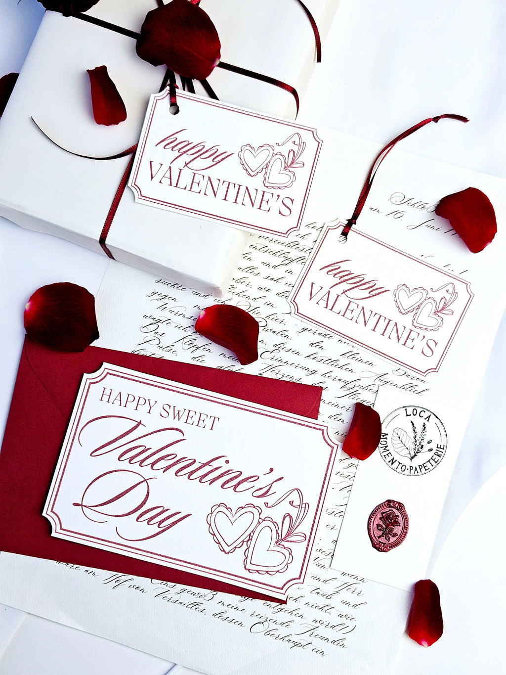 Elegante Valentinskarte Herzamulett