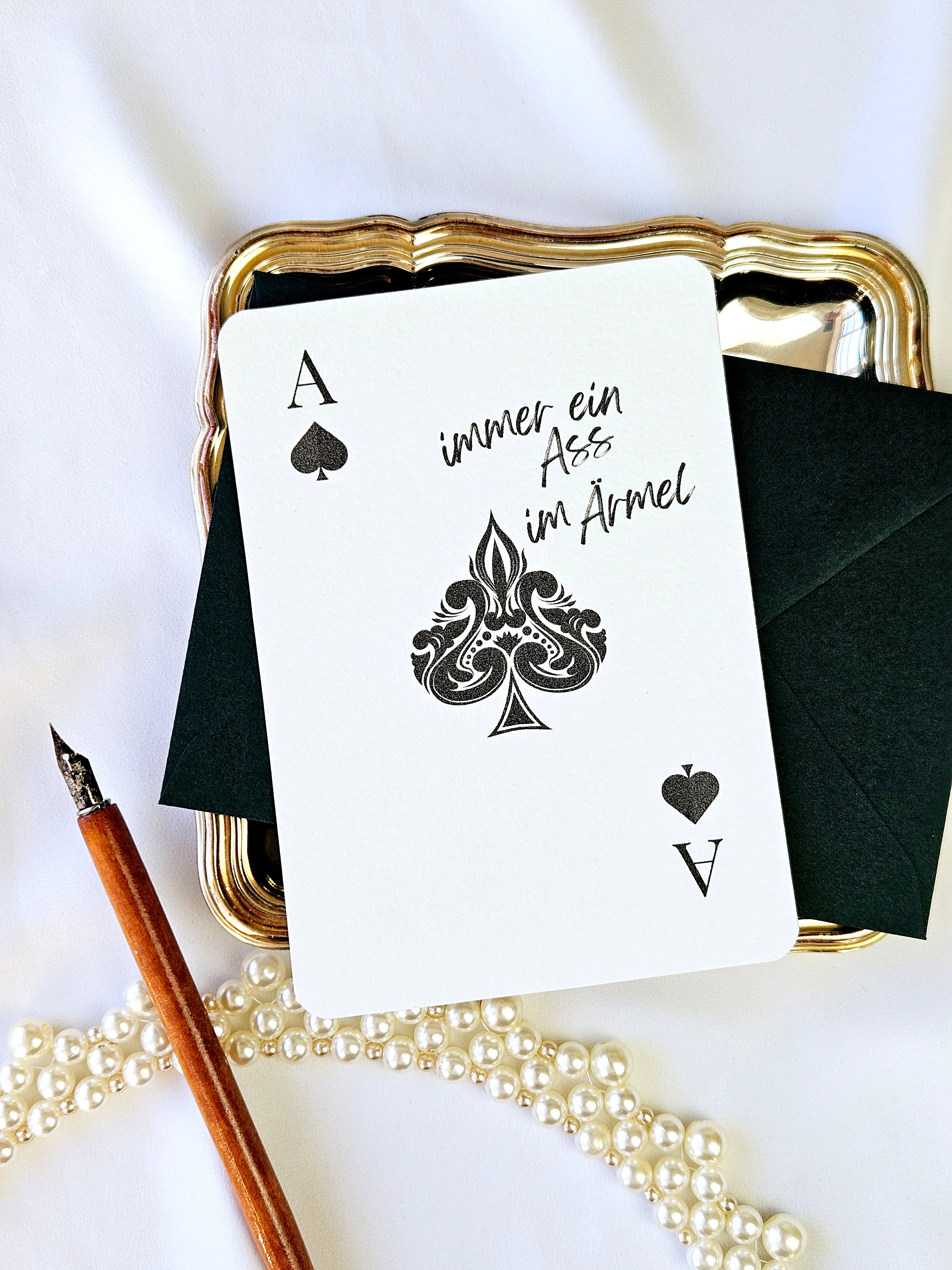 Grußkarte Ass im Ärmel