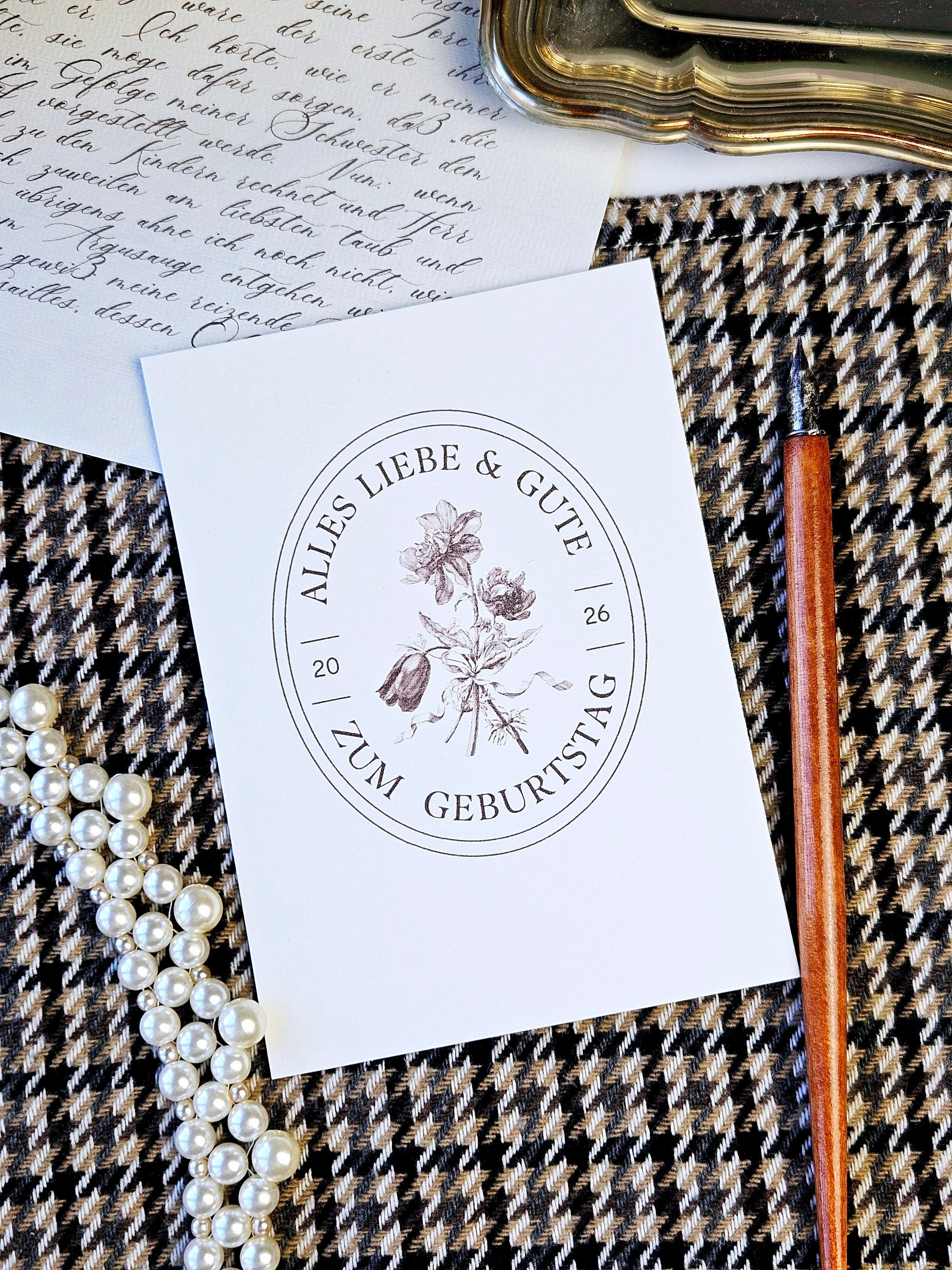 Geburtstagskarte Vintage Etikett