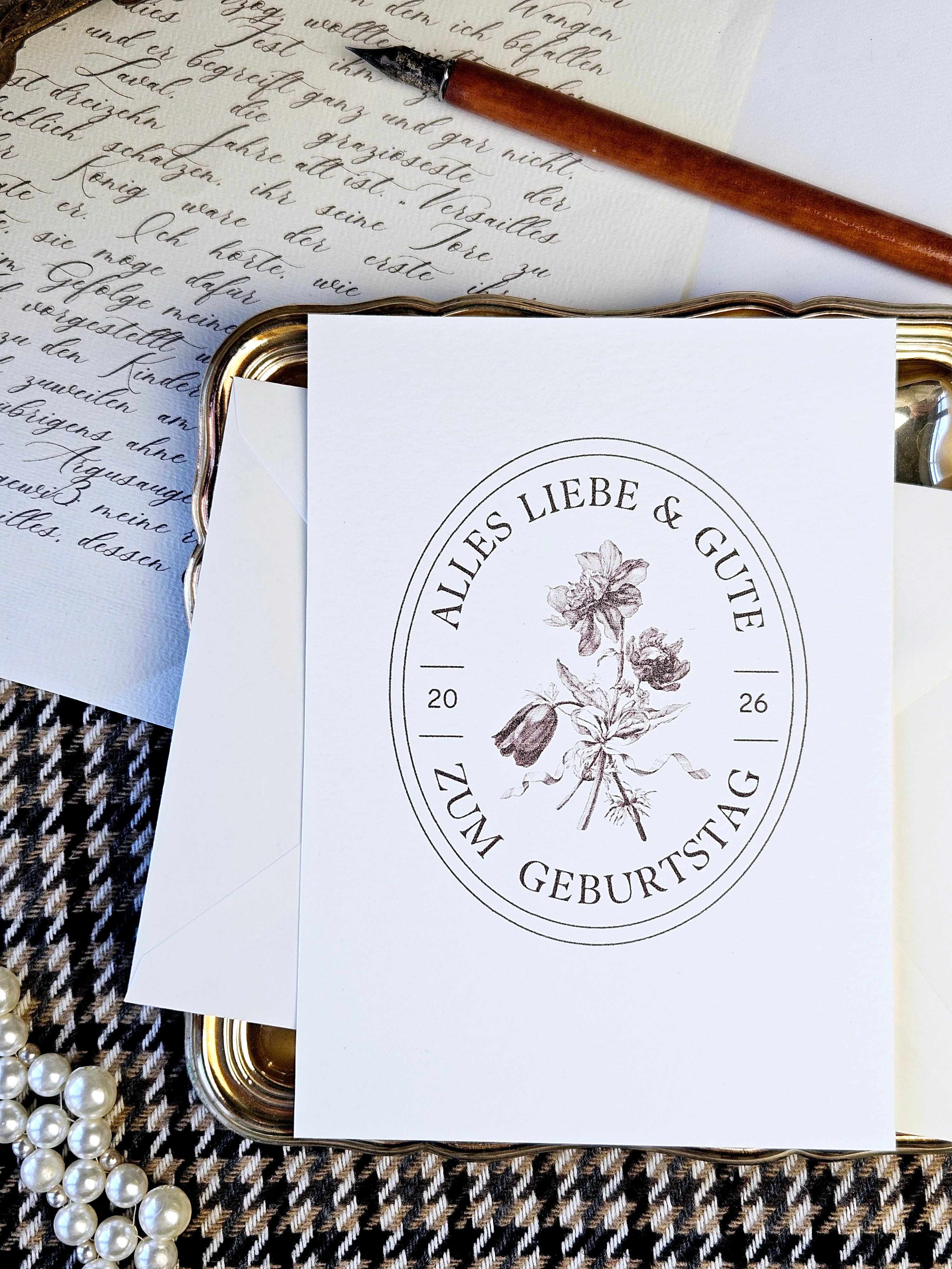 Geburtstagskarte Vintage Etikett