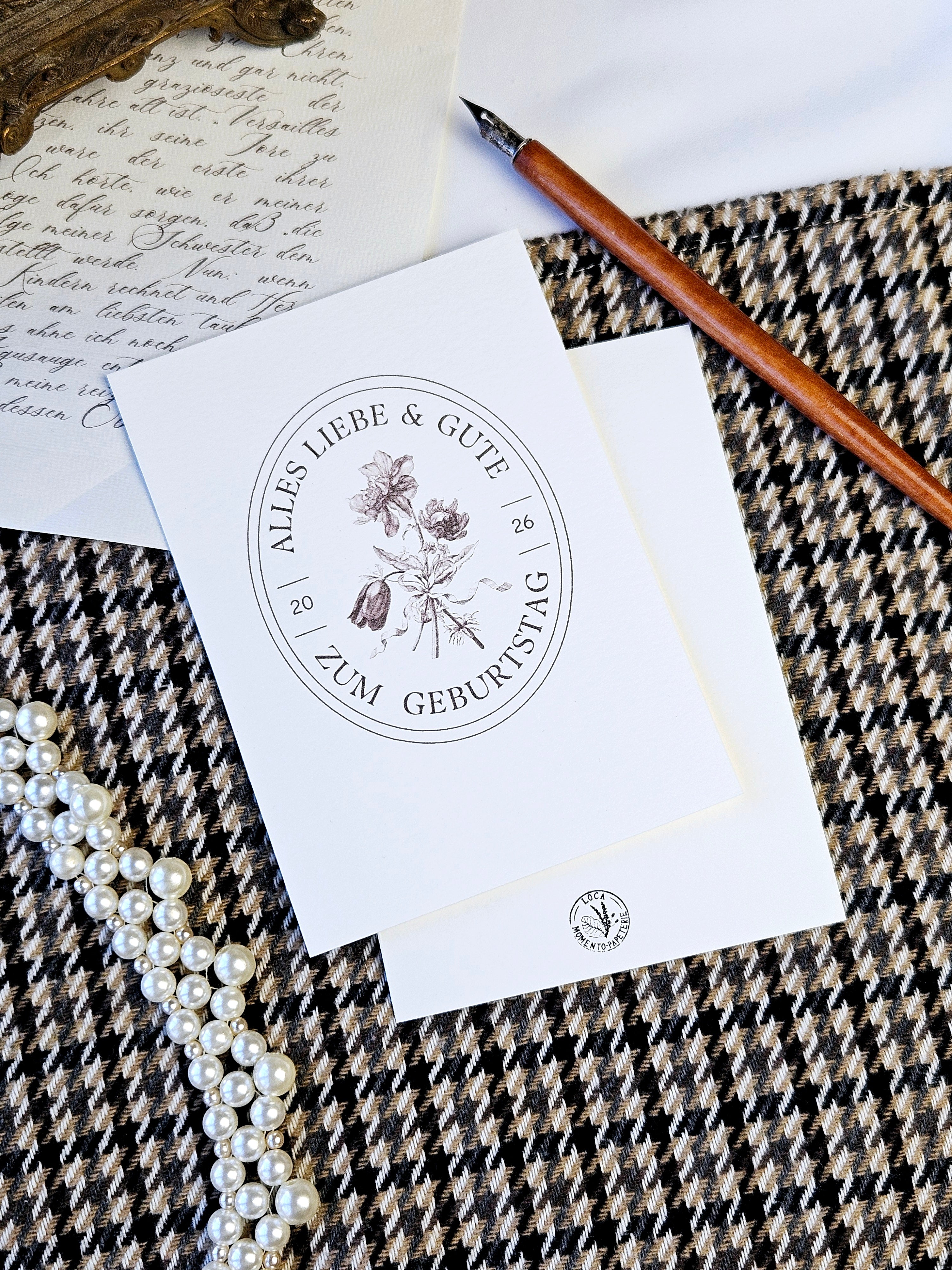 Geburtstagskarte Vintage Etikett