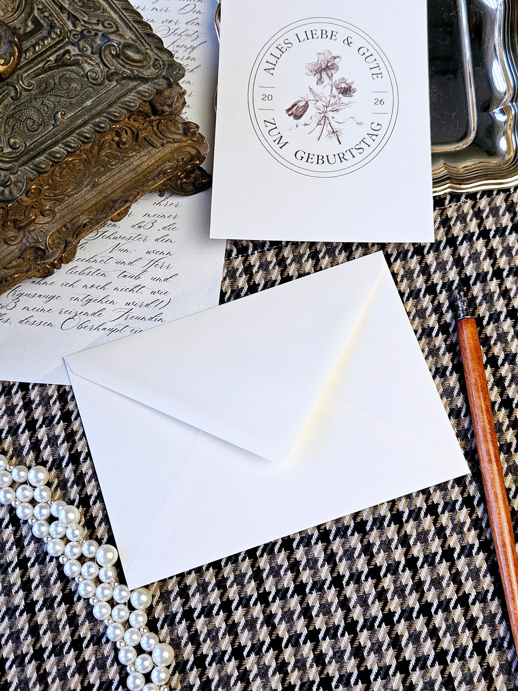 Geburtstagskarte Vintage Etikett