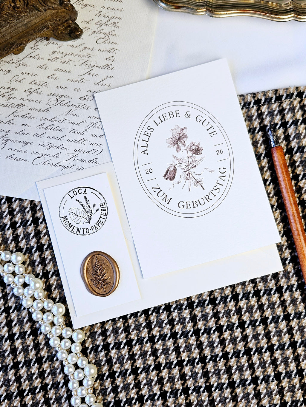 Geburtstagskarte Vintage Etikett