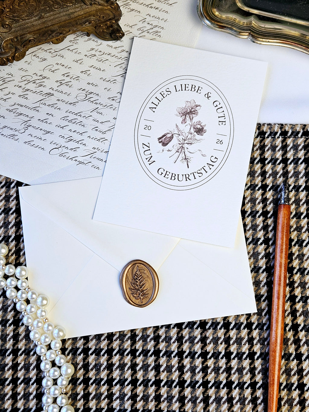 Geburtstagskarte Vintage Etikett