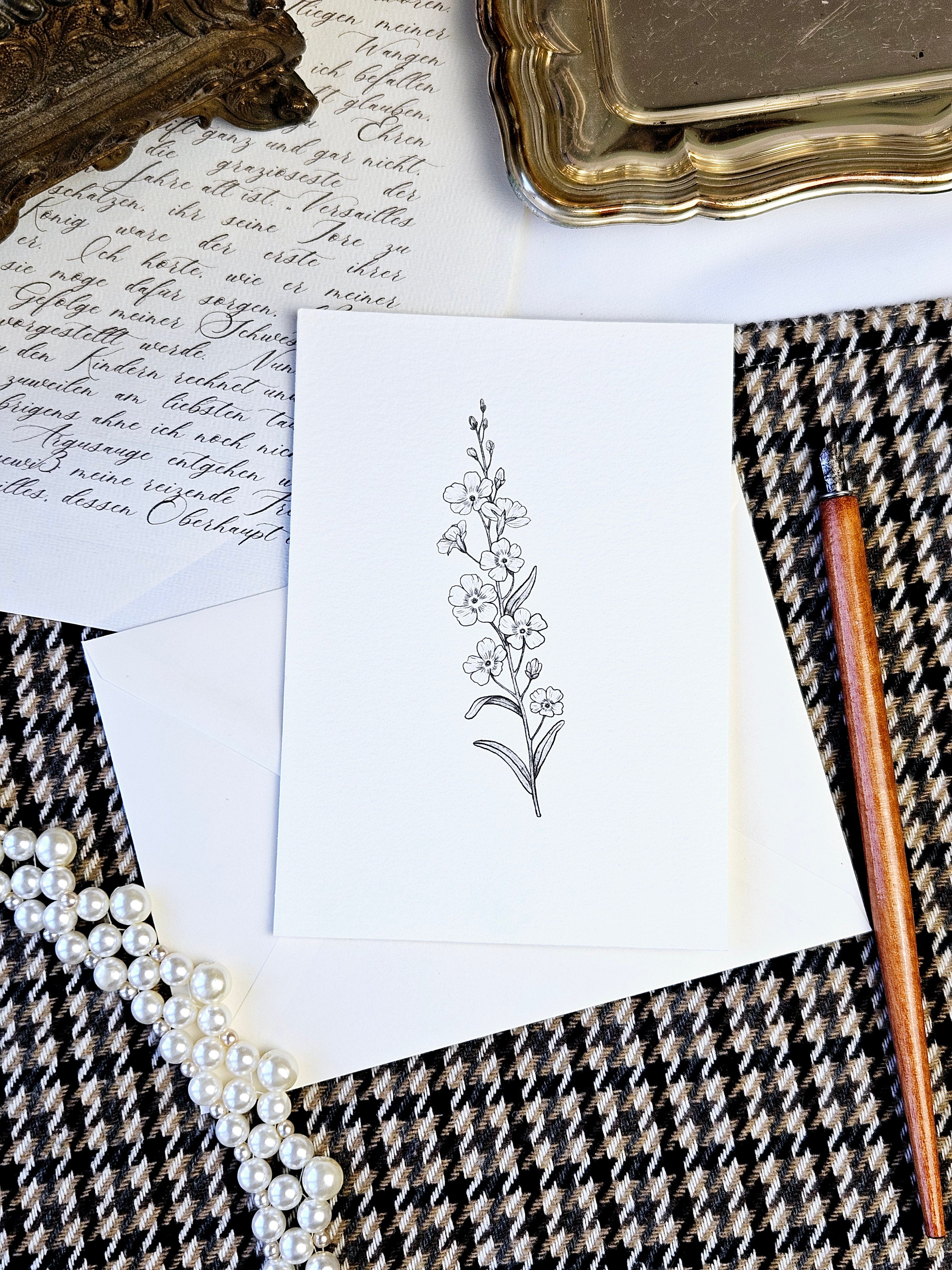 Grußkarte Vergissmeinnicht