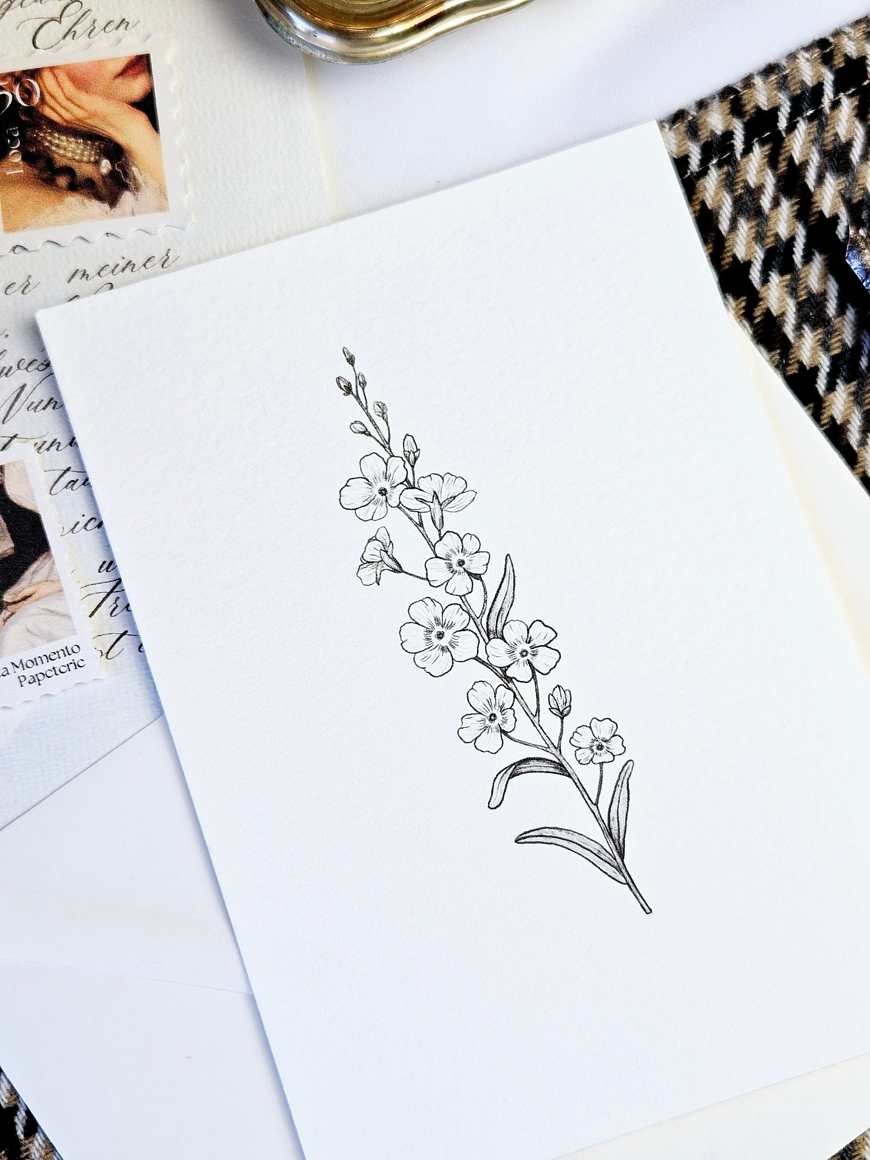 Grußkarte Vergissmeinnicht