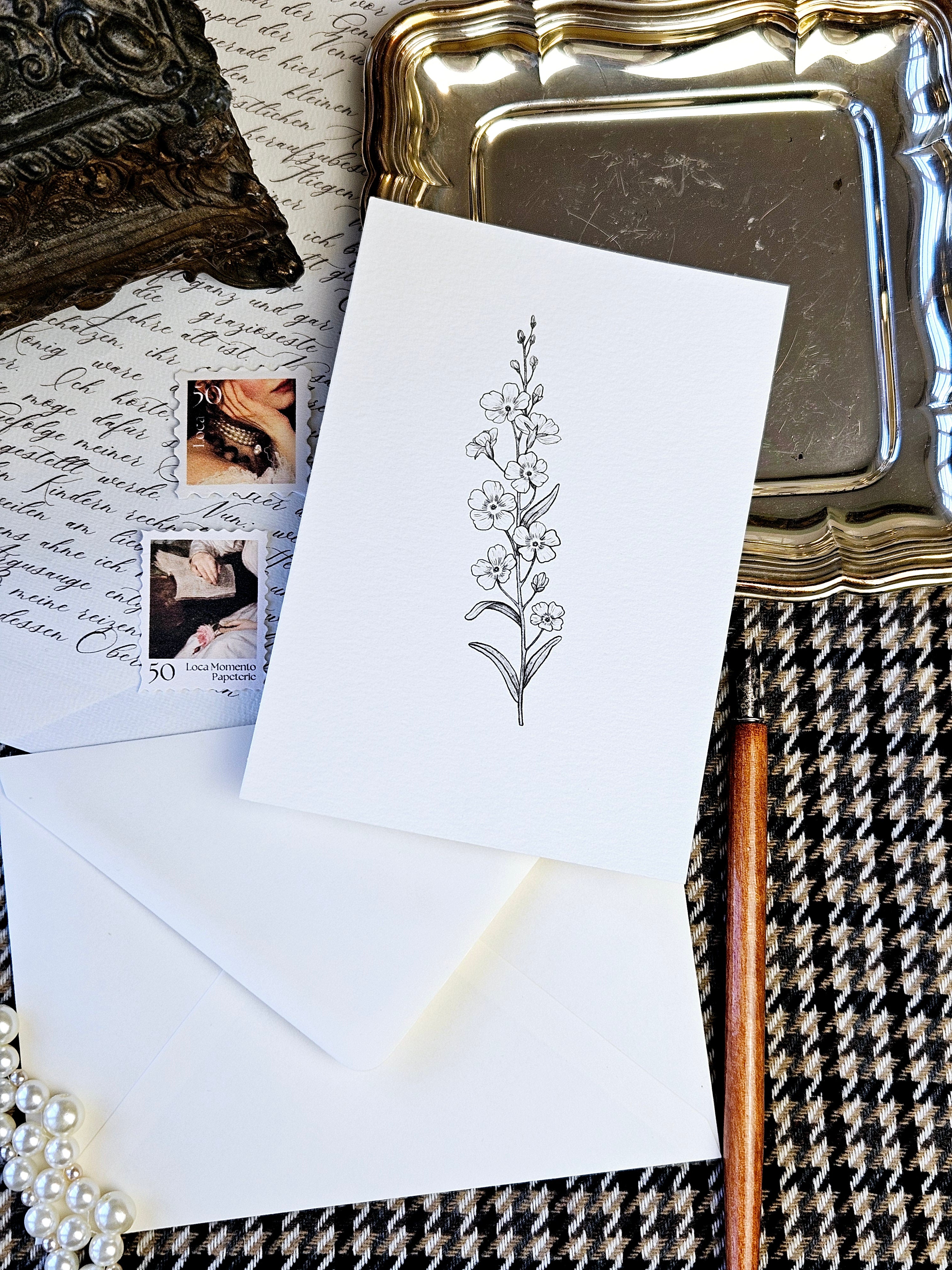 Grußkarte Vergissmeinnicht