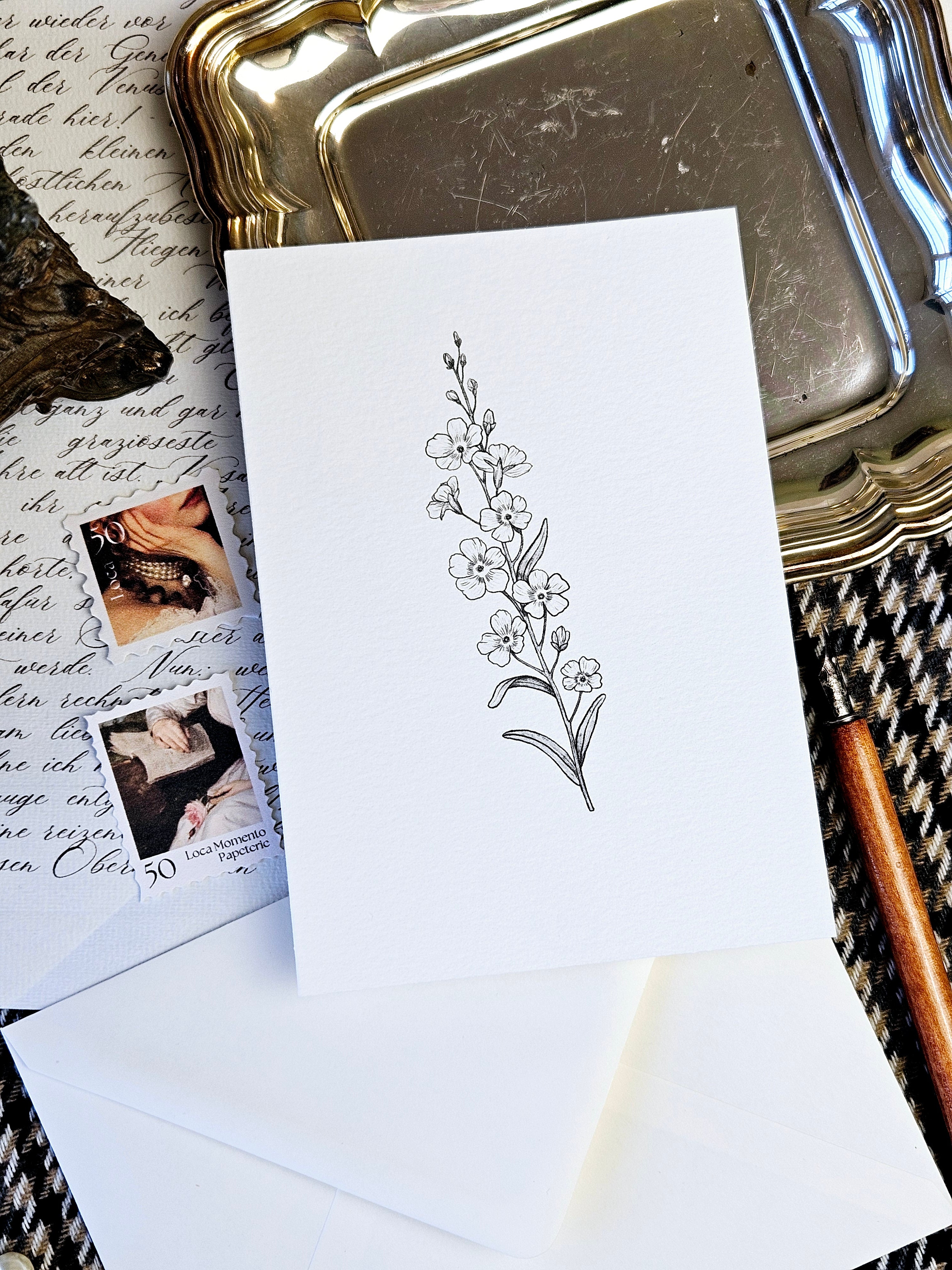 Grußkarte Vergissmeinnicht