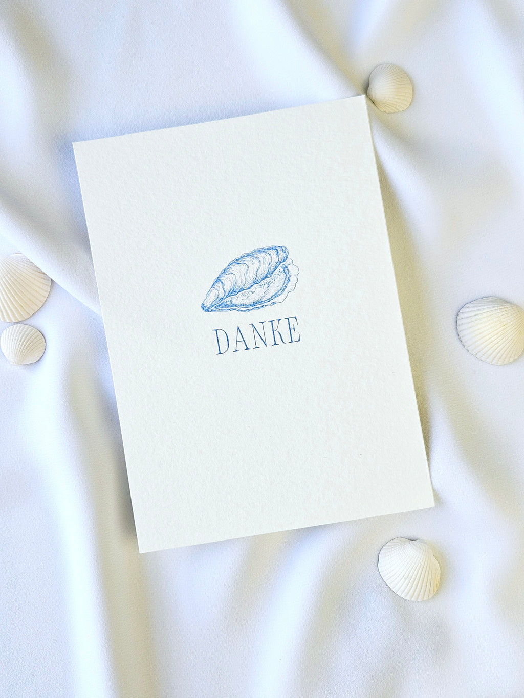 Maritime Dankeskarte mit Muschel Illustration