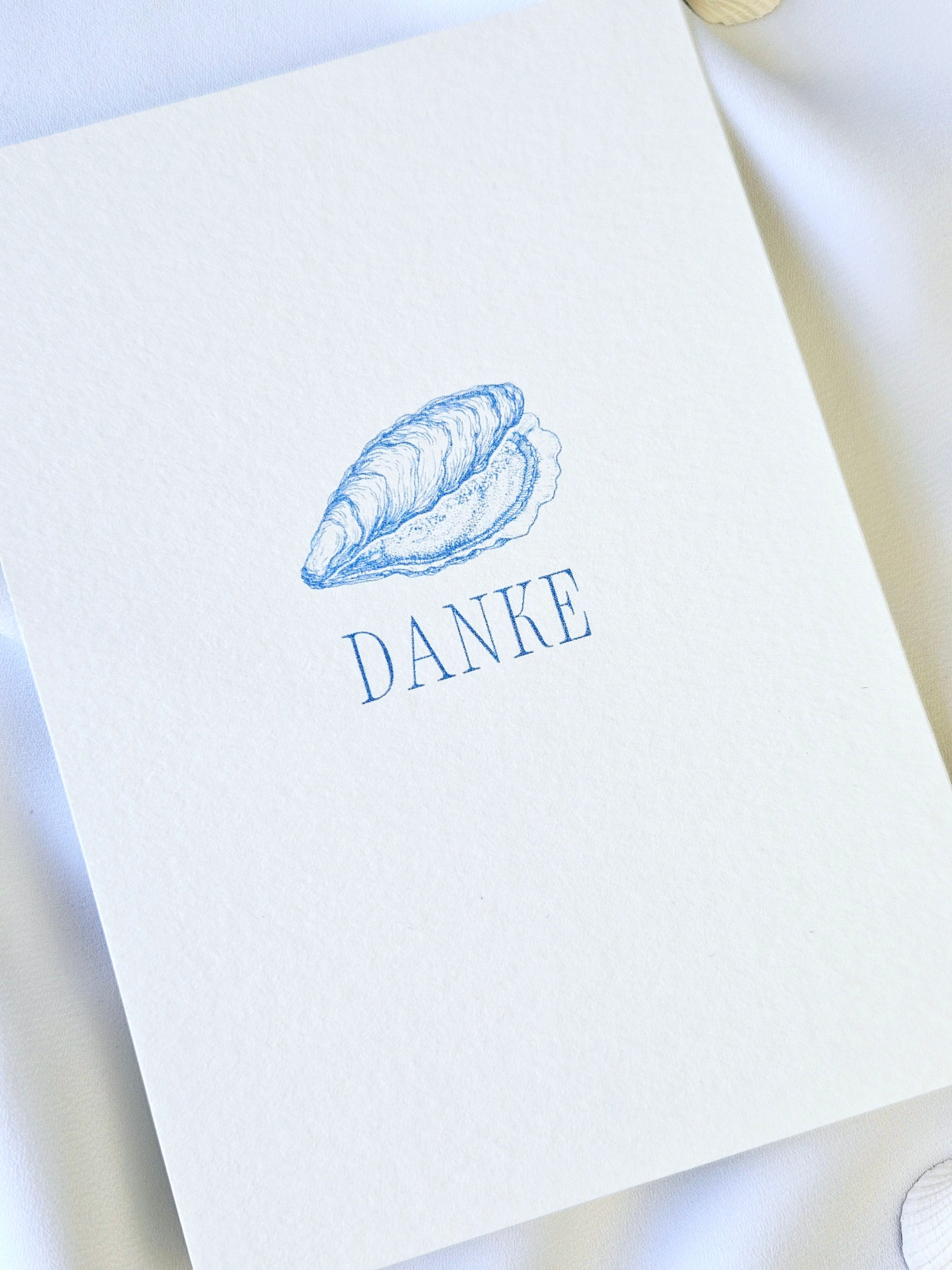 Maritime Dankeskarte mit Muschel Illustration