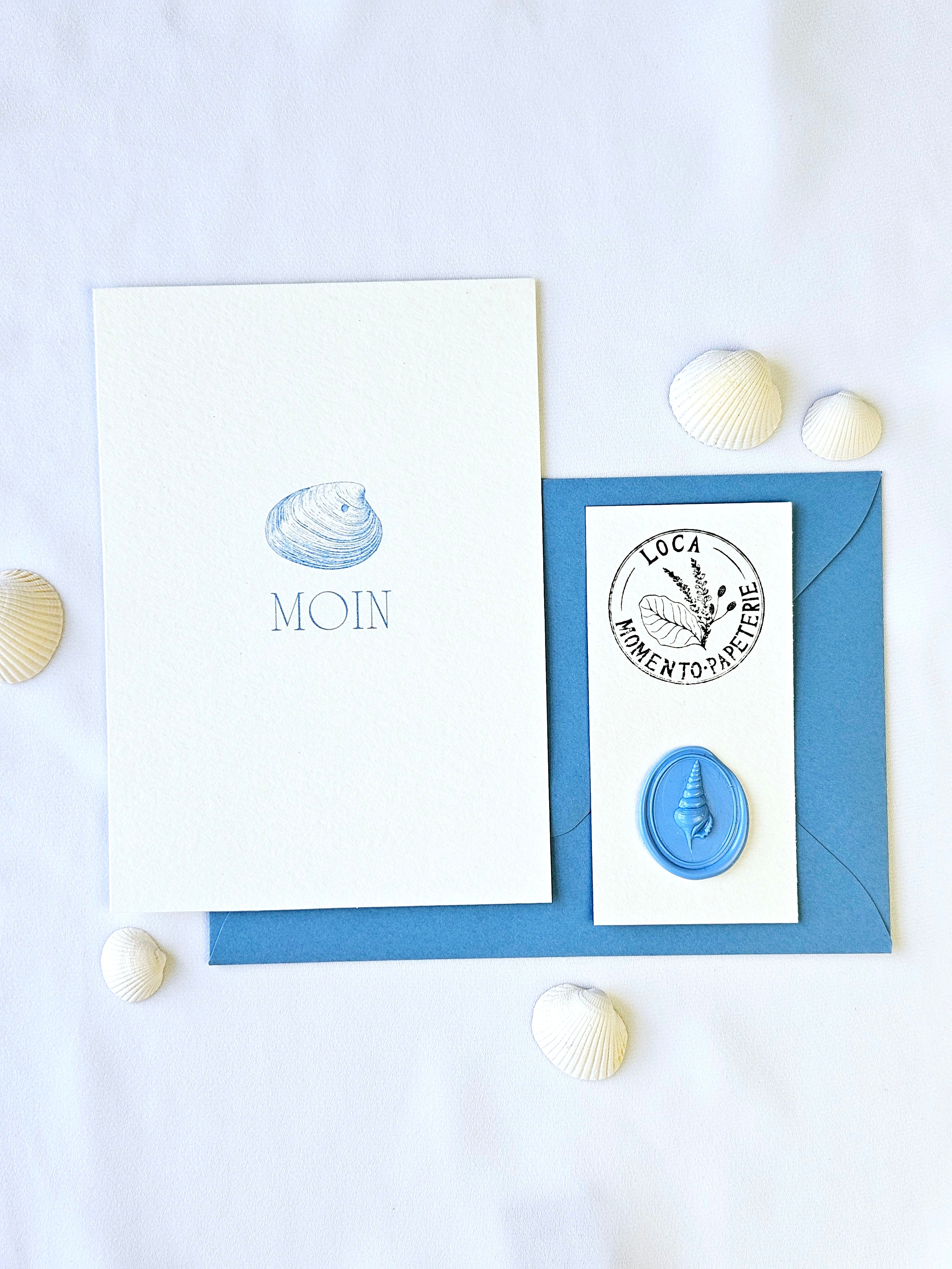 Grußkarte "Moin" mit Muschel Illustration