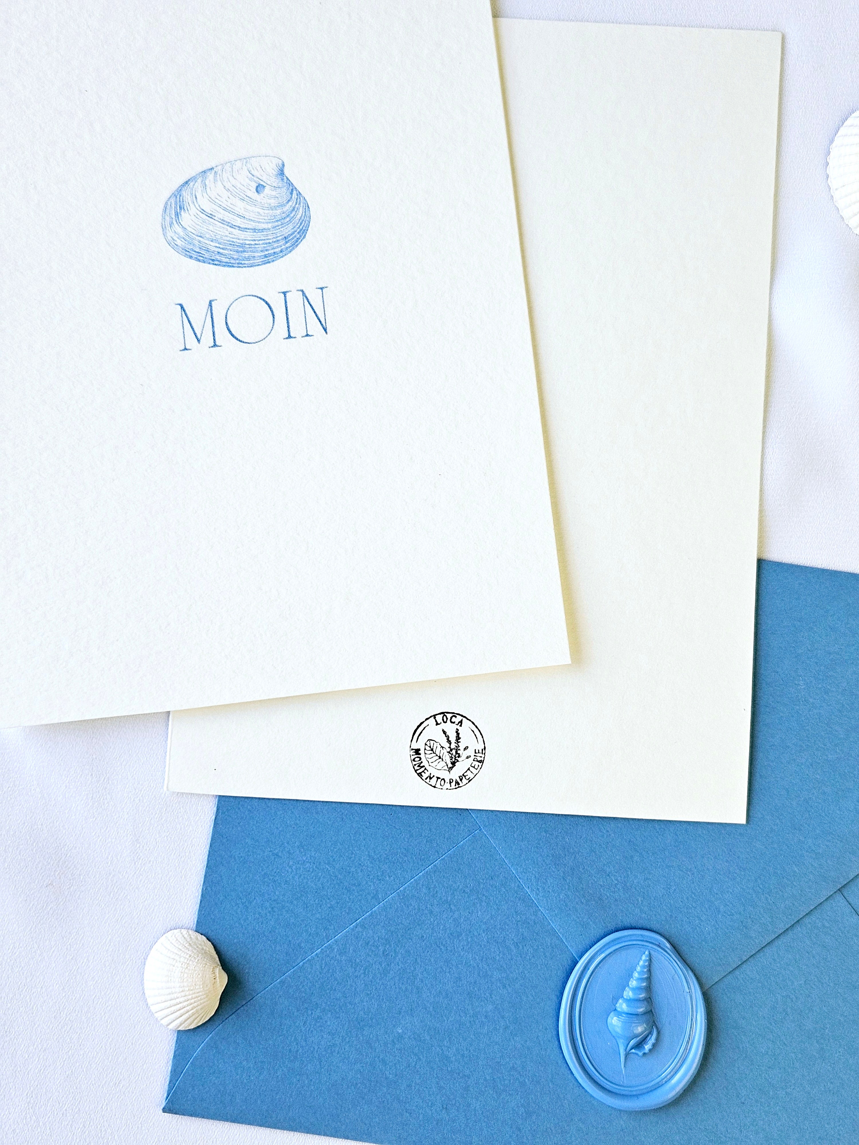 Grußkarte "Moin" mit Muschel Illustration