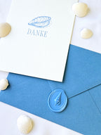 Maritime Dankeskarte mit Muschel Illustration