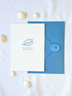 Maritime Dankeskarte mit Muschel Illustration