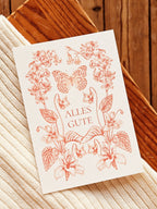 Geburtstagskarte Sonnenglut mit floralen Illustrationen