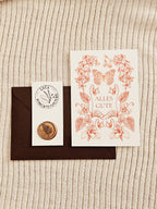 Geburtstagskarte Sonnenglut mit floralen Illustrationen