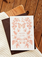 Geburtstagskarte Sonnenglut mit floralen Illustrationen