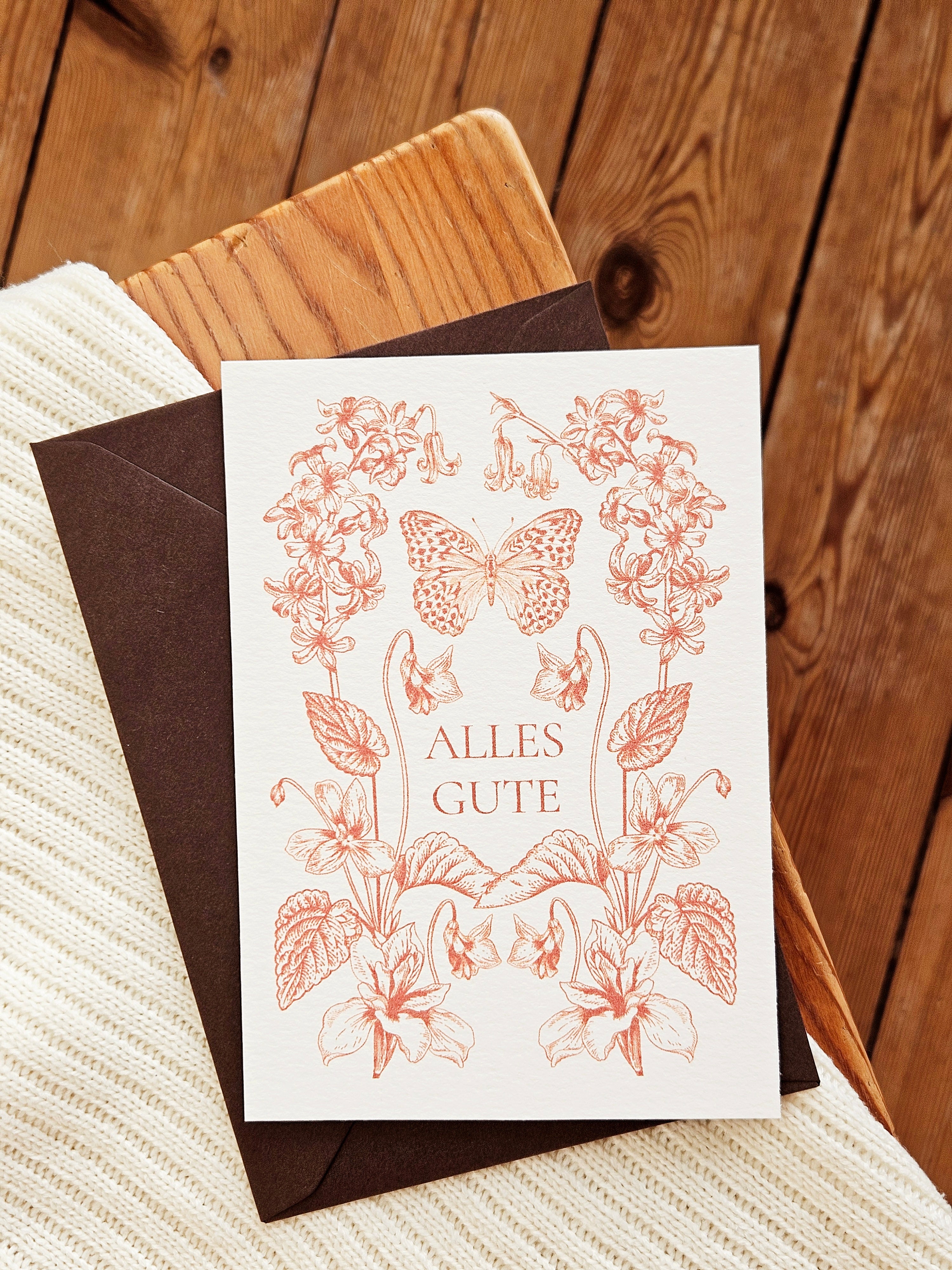 Geburtstagskarte Sonnenglut mit floralen Illustrationen