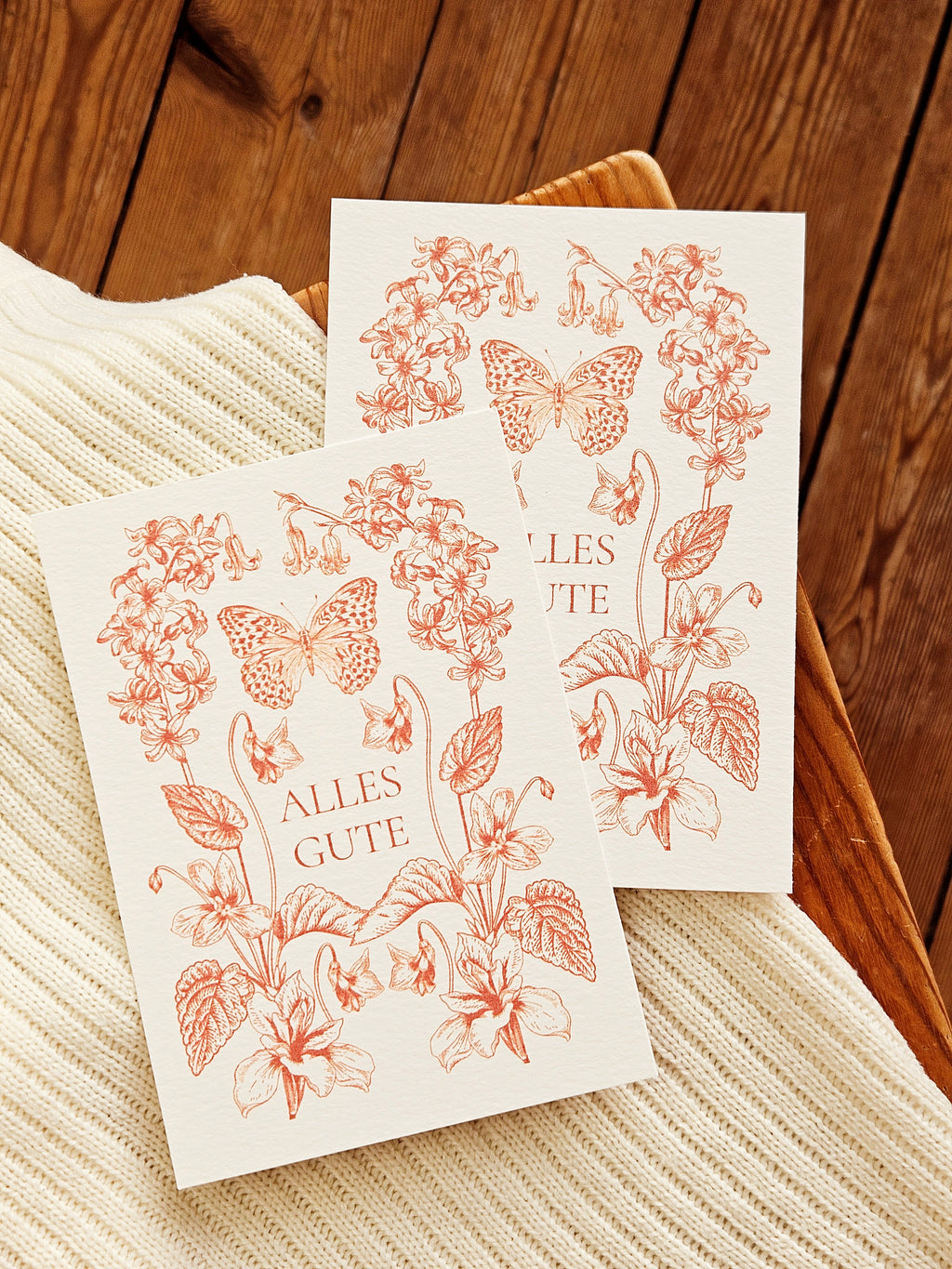 Geburtstagskarte Sonnenglut mit floralen Illustrationen