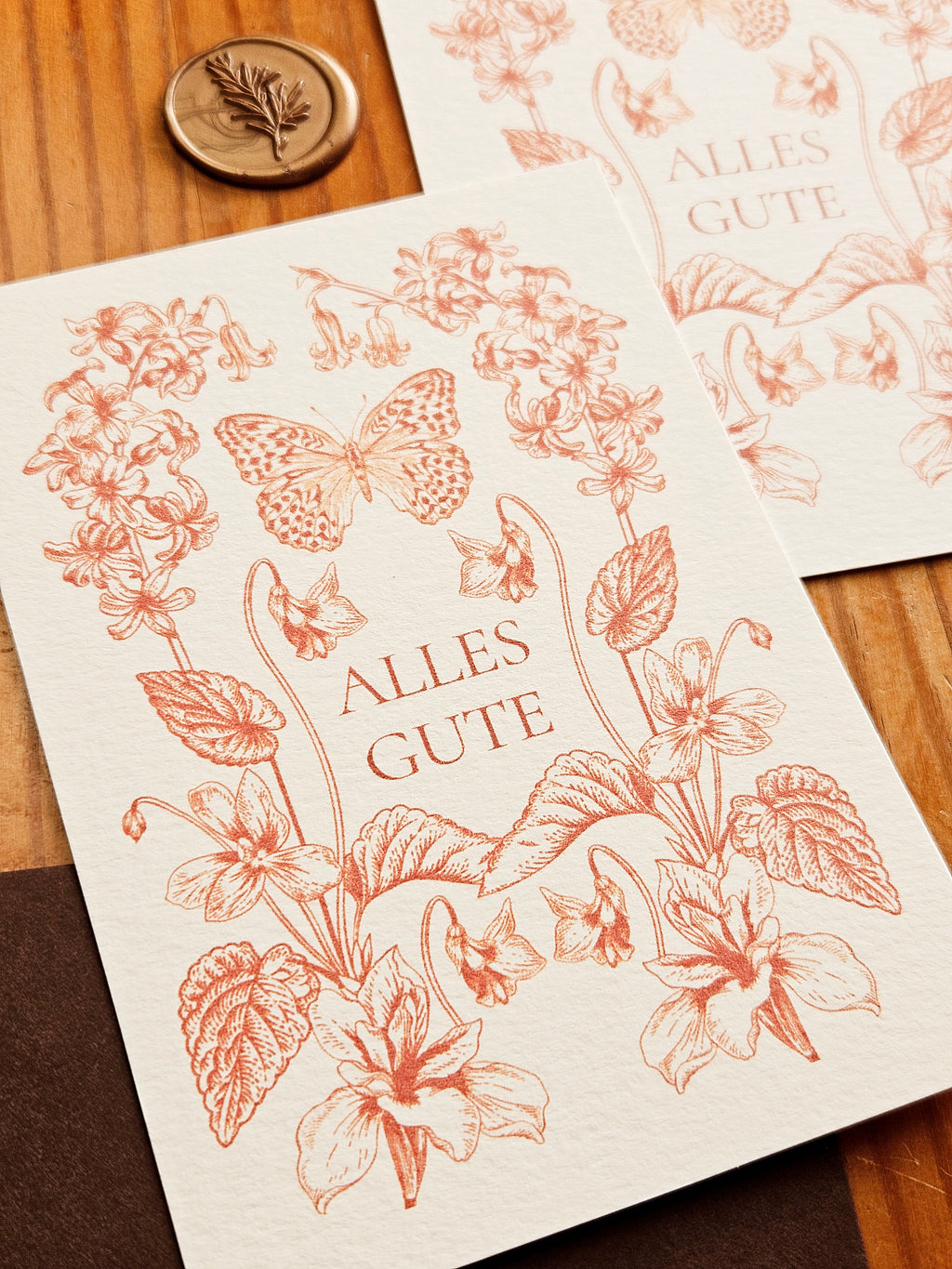 Geburtstagskarte Sonnenglut mit floralen Illustrationen