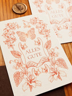 Geburtstagskarte Sonnenglut mit floralen Illustrationen