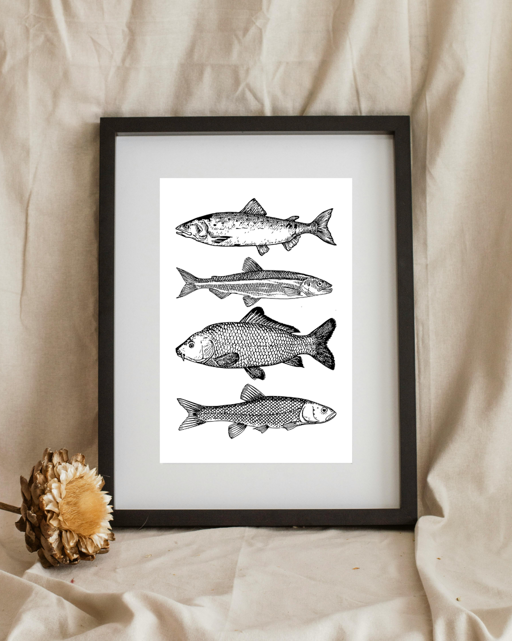 Maritimer Kunstdruck Fische