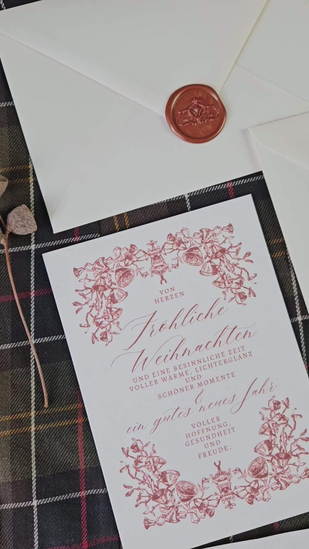 Weihnachtskarte Von Misteln und Glockenzauber