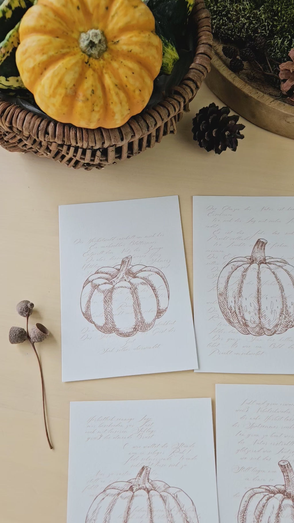 6er Grußkarten Set Herbstpoesie